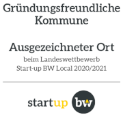Gründungsfreundliche Kommune ausgezeichneter Ort von Start-up BW Auszeichnung: Gründungsfreundliche Kommune ausgezeichneter Ort von Start-up BW - Link zu startupbw.de